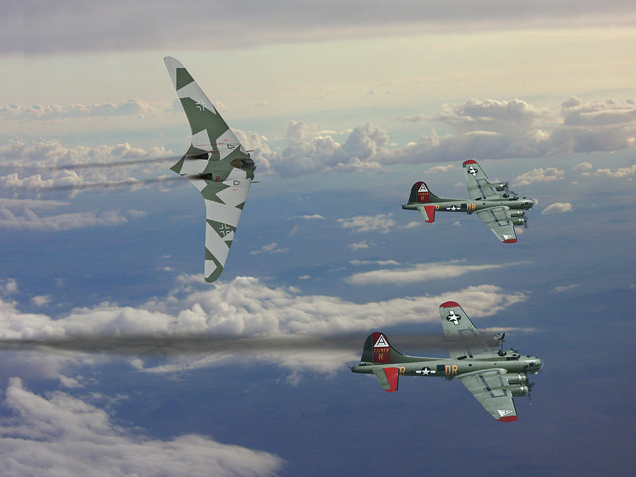 Historic Luftwaffe Ho 229 Flying Wing Digital Art by Erik Simonsen