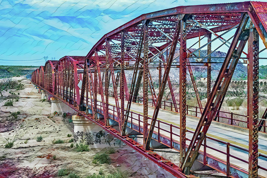 Historic Gillespie Dam Bridge Digital Art by Larry Nader