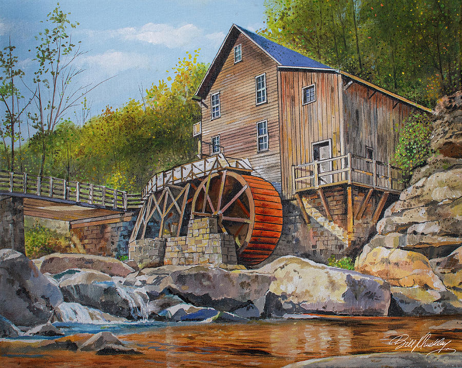 Historic Grist Mill Painting by Bill Dunkley - Pixels