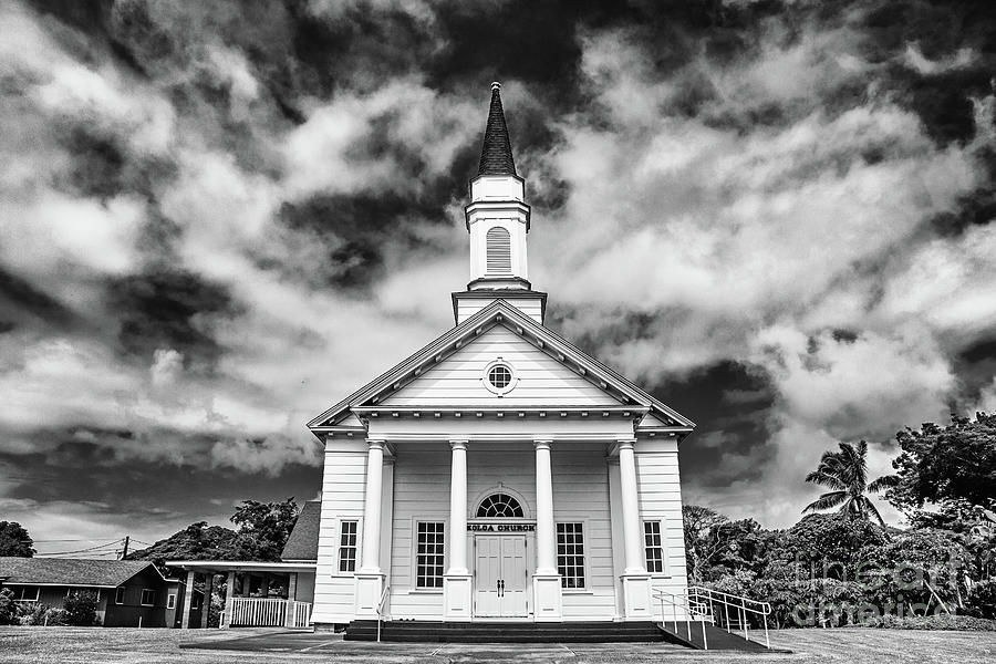 Historic Koloa Church - BW Photograph by Scott Pellegrin