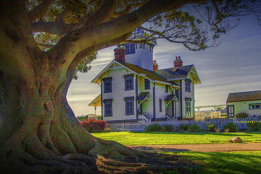 Historic Lighthouse at Fermin Point in Los Angeles Photograph by Randall Nyhof