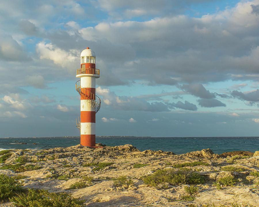 historic lighthouse in Cancun Photograph by Ann Moore