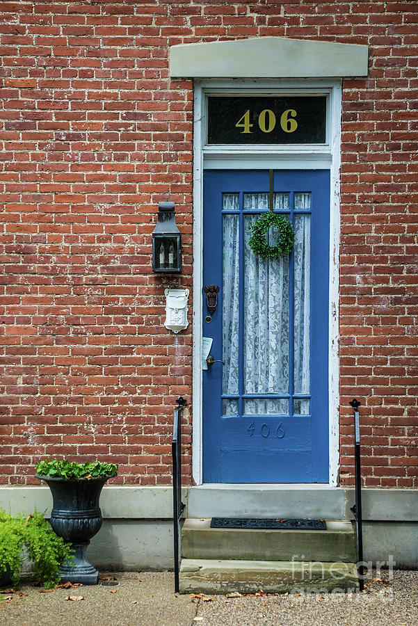 Historic Madison Indiana Home -  Blue Door Photograph by Gary Whitton