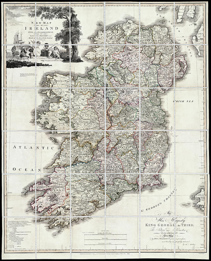 Vintage Photograph - Historic  Map of Ireland 1797 by Carol Japp