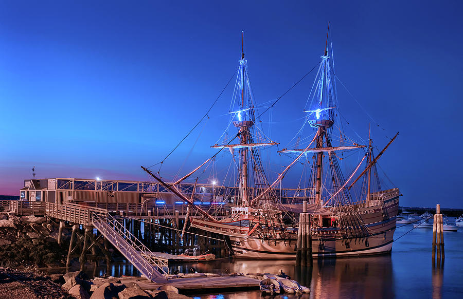 Landscape Photograph - Historic Mayflower II Ship by Betty Denise