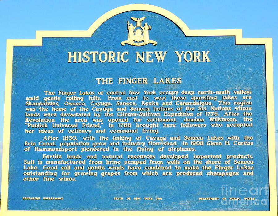Historic New York Finger Lakes Sign Photograph by Rose Santuci-Sofranko
