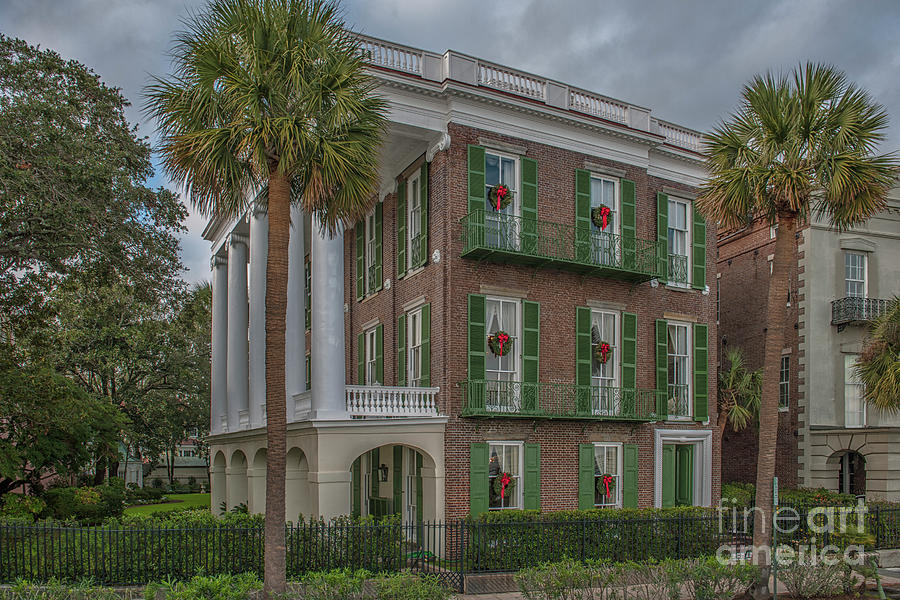 Historic Robert William Roper House - Charleston Christmas Photograph