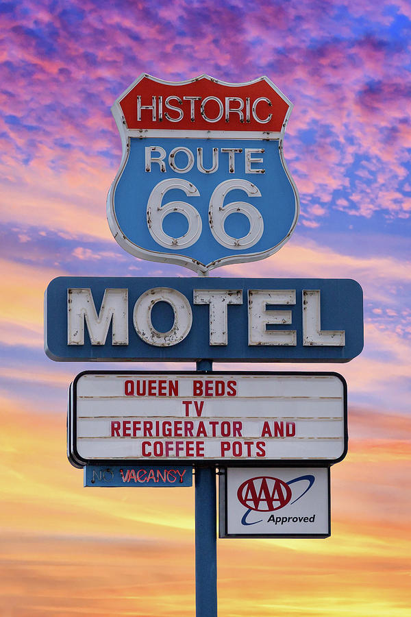 Historic Route 66 Motel Sign Photograph