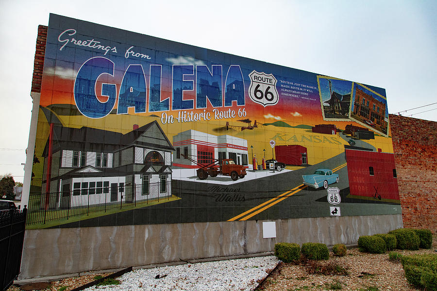Historic Route 66 mural in Galena Kansas Photograph by Eldon McGraw