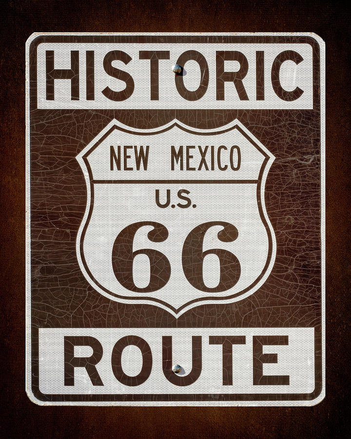 Historic Route 66 New Mexico Road Sign Photograph by Susan Rissi Tregoning