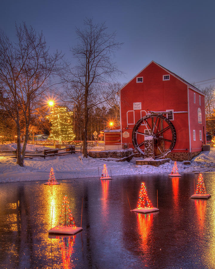 Historic Smithville Mill at Christmas Photograph by Kristia Adams