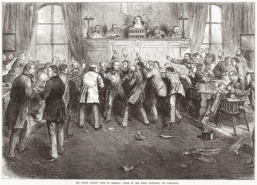 Historic Stock Market Crash 1873 USA - Traders Panic Photograph by Bunhill