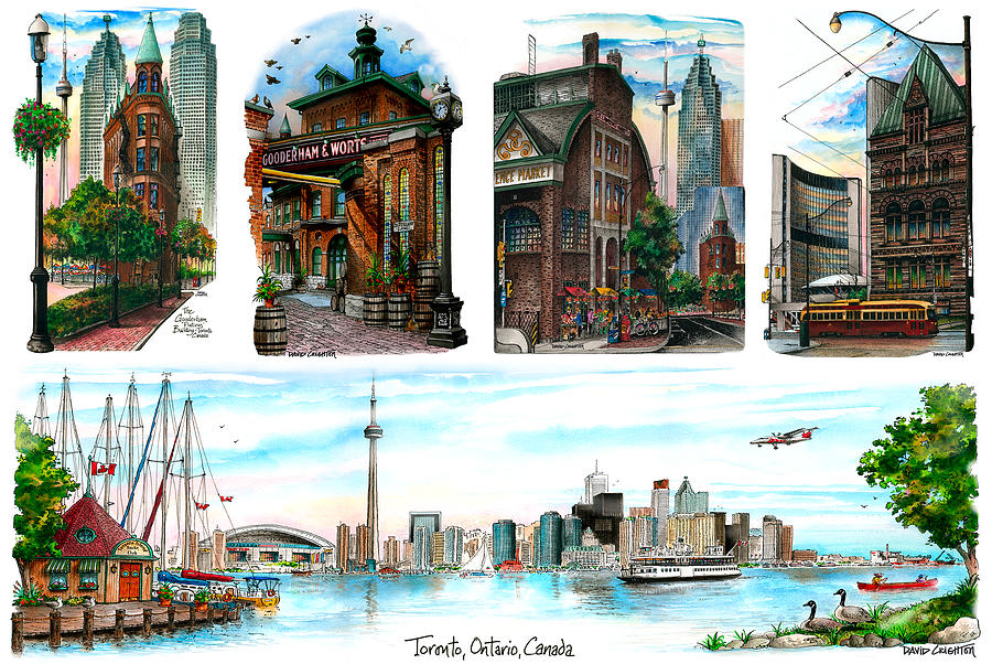 Historic Toronto Skyline  Mixed Media by David Crighton