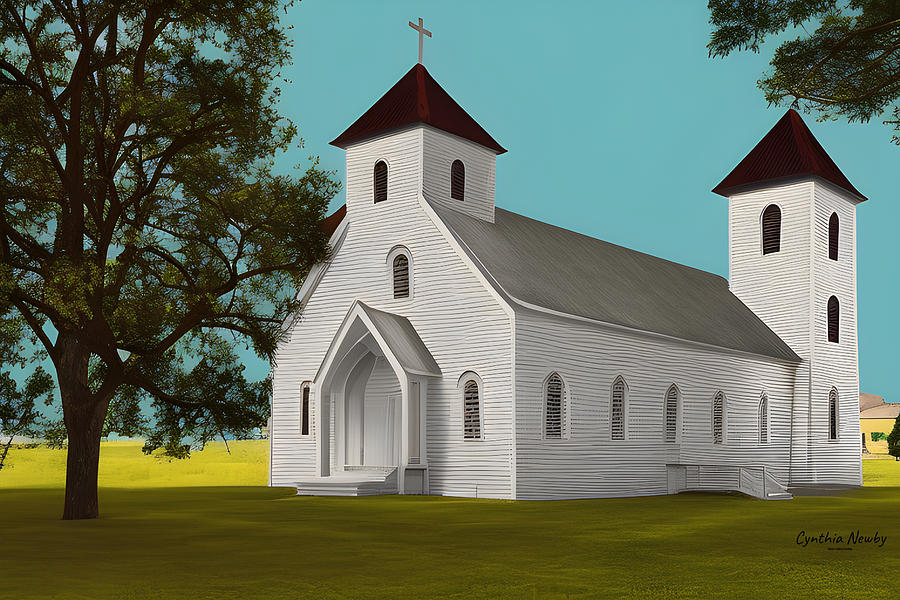 Historic Wooden Church Digital Art by Cindys Creative Corner