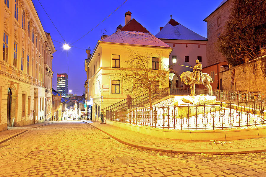 Historic Zagreb Radiceva street and Kamenita vrata Stone gate ev Photograph by Brch Photography