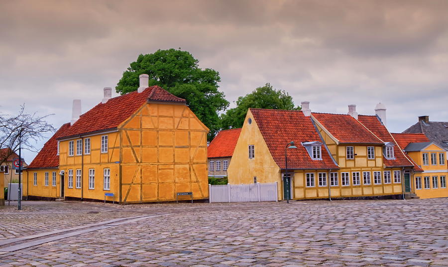 Historical colorful danish buildings in Roskilde, Denmark Photograph by Elenarts - Elena Duvernay photo