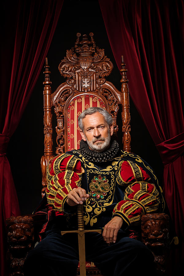 Historical King on the throne in studio shoot Photograph by Lorado