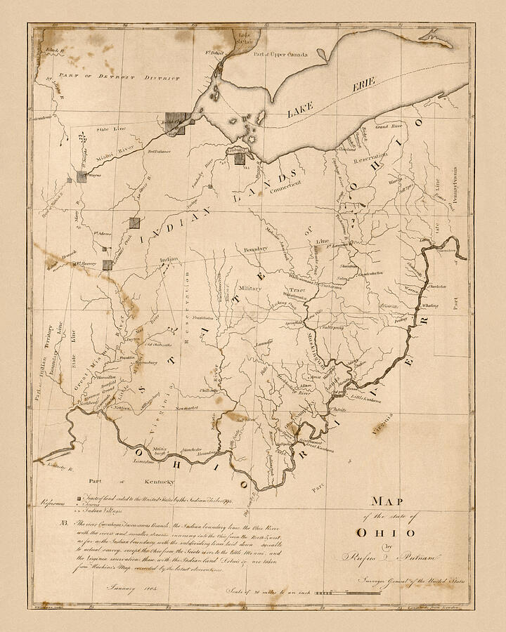 Historical Map of The State of Ohio - 1804 Photograph by Dale Kincaid ...