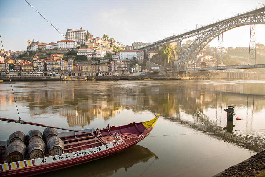 Historical Port Wine ship at river Douro with Ponte Luis I in Oporto, Portugal Photograph by Www.victoriawlaka.com