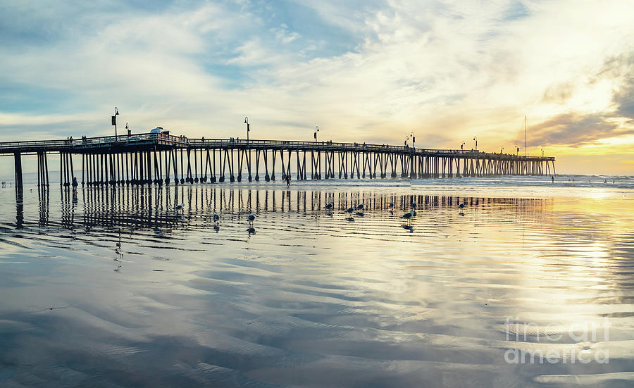 Historical wooden Pismo Beach pier at sunset Photograph by Hanna Tor ...