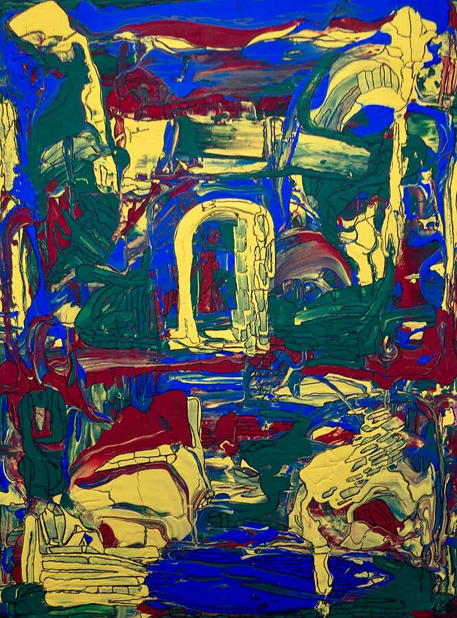 History - A Modern Art Depiction  Painting by Evjenia Psarris