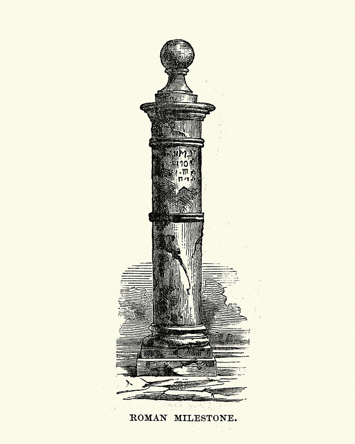 History of Ancient Rome - Roman Milestone Drawing by Duncan1890