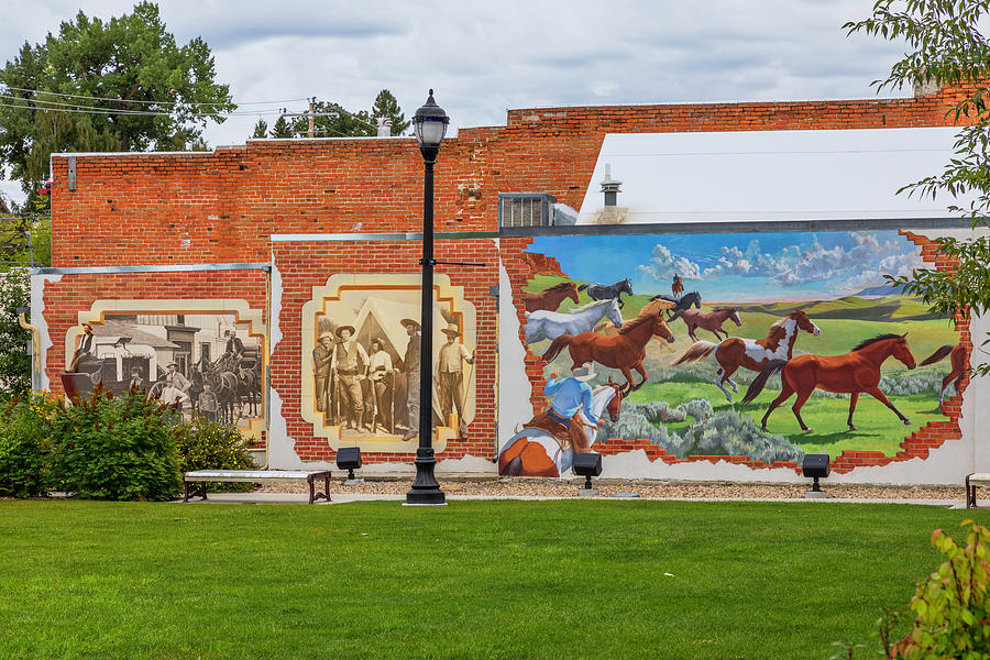 Hitching Post Mural Photograph by Lorraine Baum