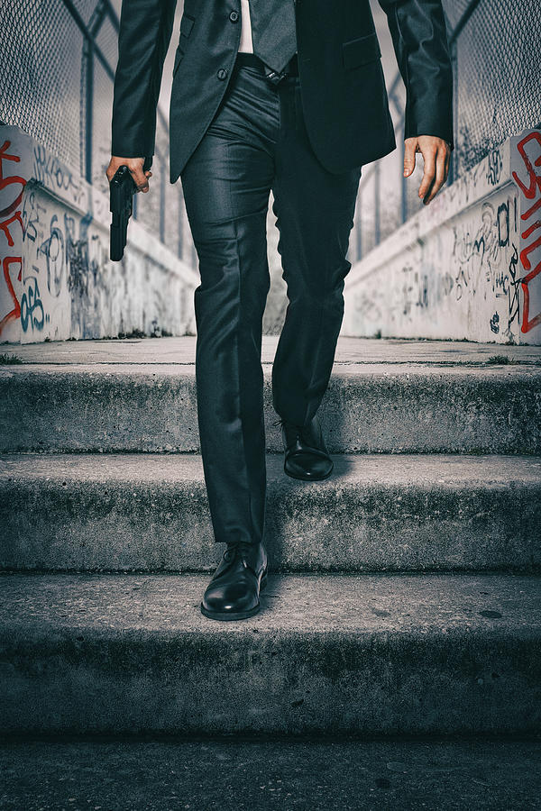 Vertical Photograph - Hitman in a Suit by Carlos Caetano