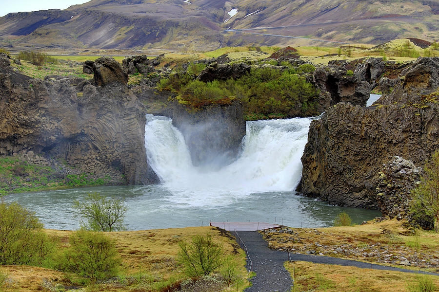 Hjalparfoss Waterfall Iceland Photograph by Richard Krebs