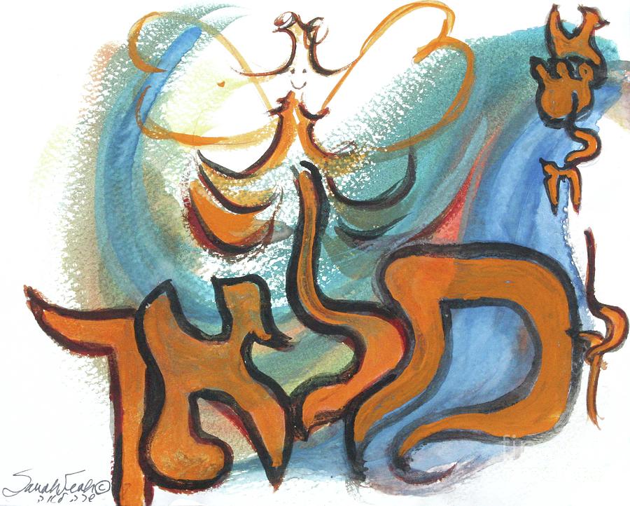Ill Send U And Angel  An2  Painting by Hebrewletters SL