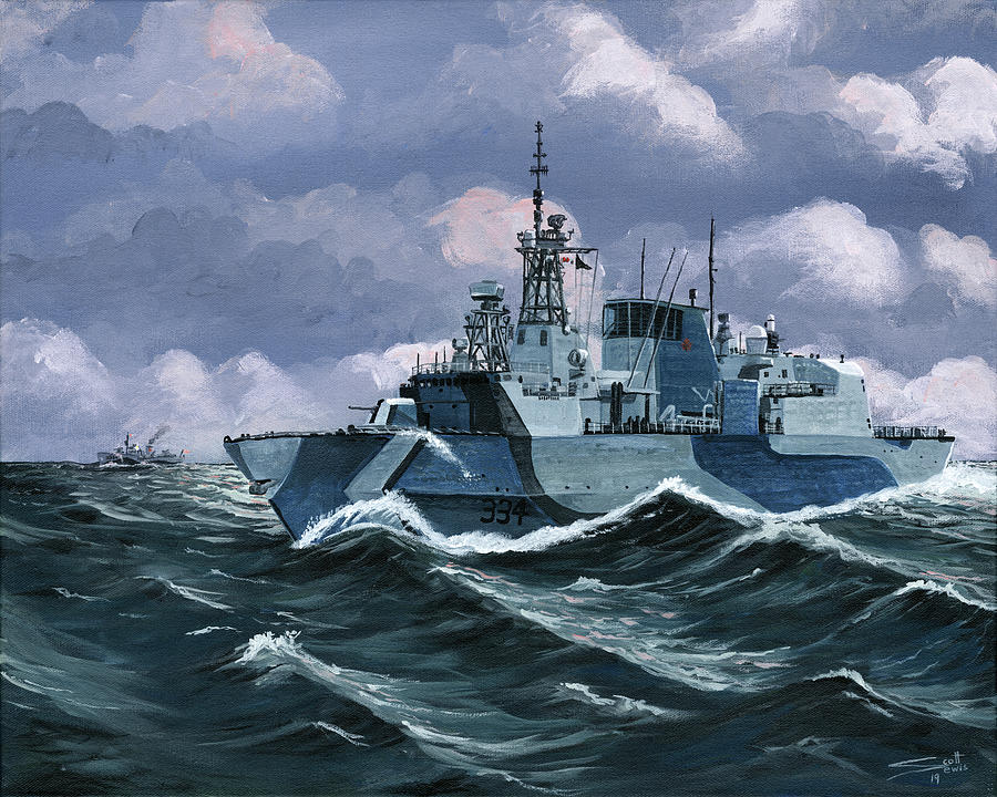 HMCS Regina Painting by Scott Dewis
