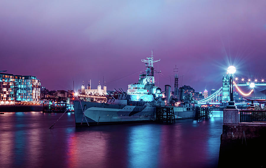 HMS Belfast Ship  Photograph by Angela Carrion Photography