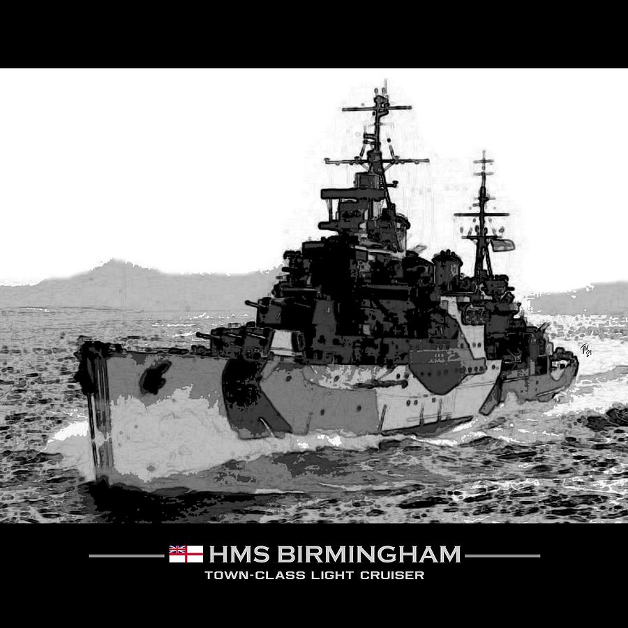 Hms Birmingham Digital Art - HMS Birmingham by John Wills