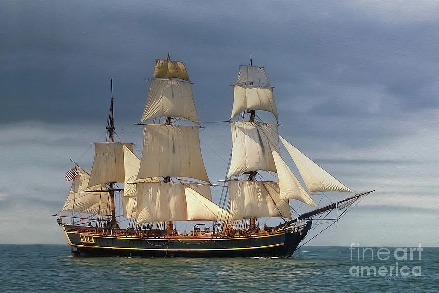 HMS Bounty Digital Oil Paint  Photograph by Robert Gardner