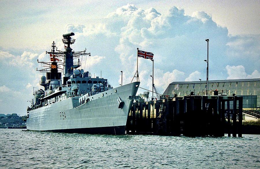 HMS Brave F92 at Devonport in 1989 Photograph by Gordon James