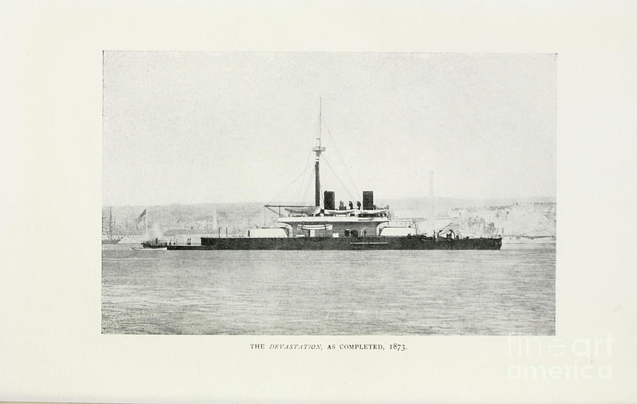 Hms Devastation As Originally Completed 1873 I3 Drawing By Historic 