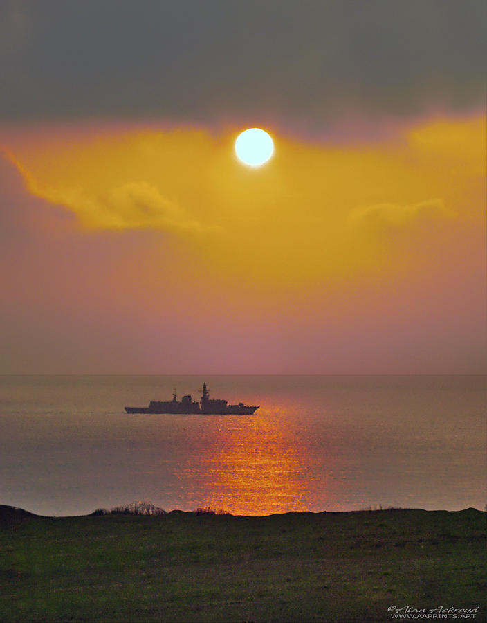 HMS Northumberland at Dawn Photograph by Alan Ackroyd