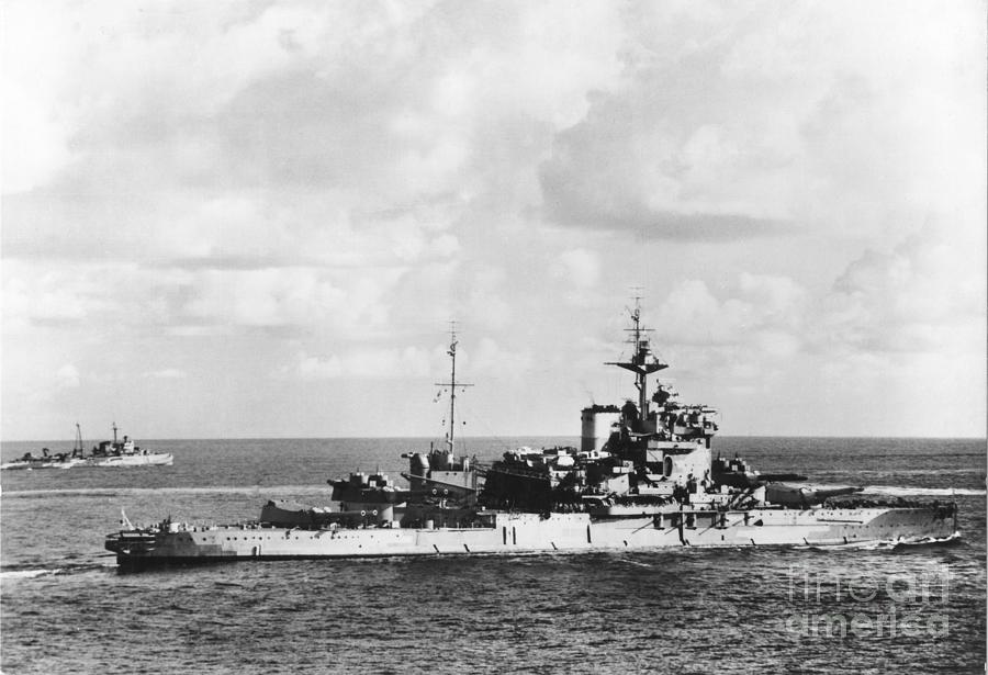 HMS Warspite Photograph by Granger