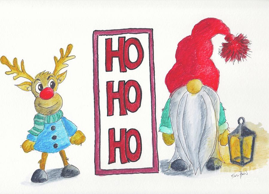Christmas Mixed Media - Ho Ho Ho by Eva Ason