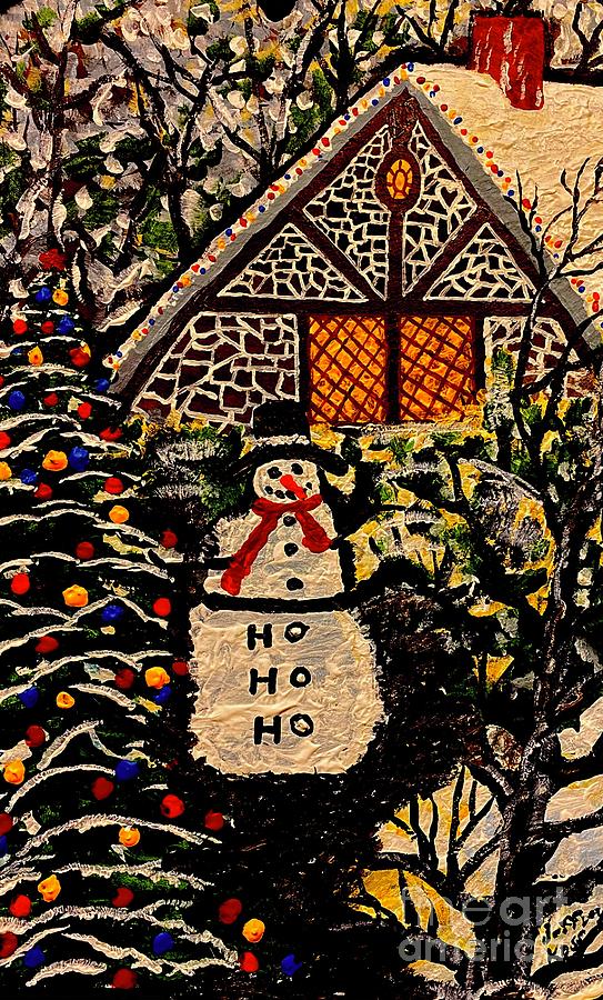 Christmas Snowman  Painting by Jeffrey Koss