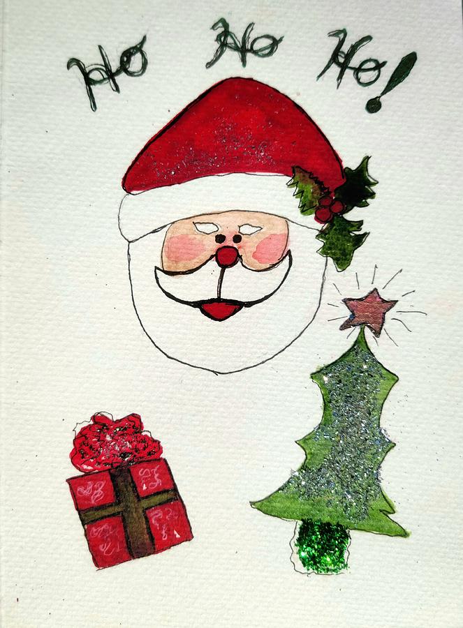 Santa Claus Painting - Ho Ho Ho by Shady Lane Studios-Karen Howard