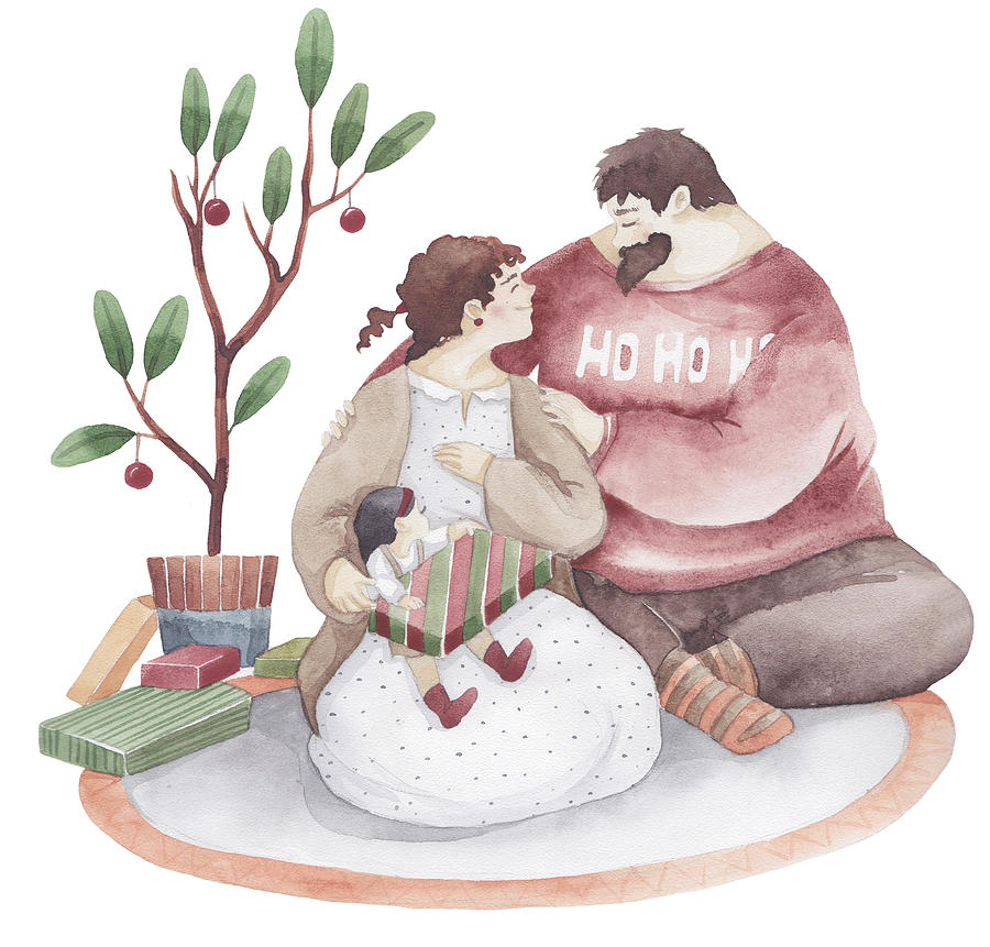 Christmas Drawing - Ho Ho Ho by Soosh