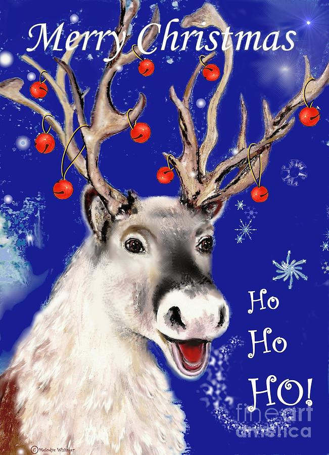 Ho Ho Reindeer Mixed Media by Melodye Whitaker