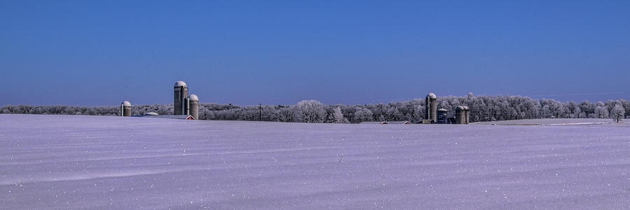 Hoar Frost And Farm Silos Photograph by Dale Kauzlaric