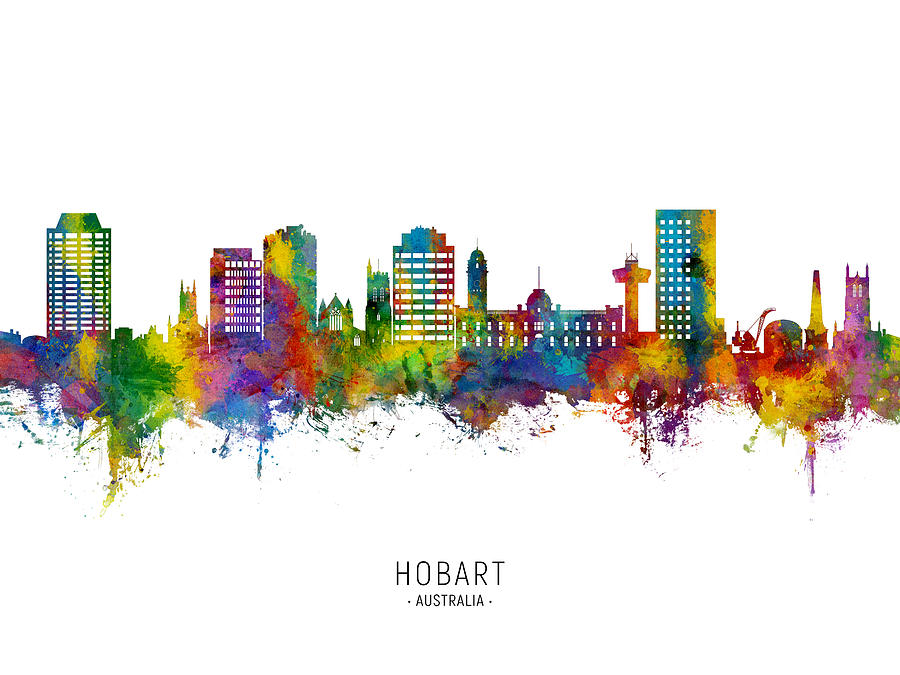 Hobart Australia Skyline #38 Digital Art by Michael Tompsett