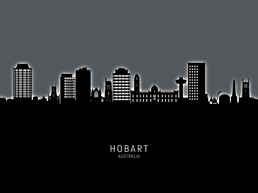 Hobart Australia Skyline #52 Digital Art by Michael Tompsett - Fine Art ...