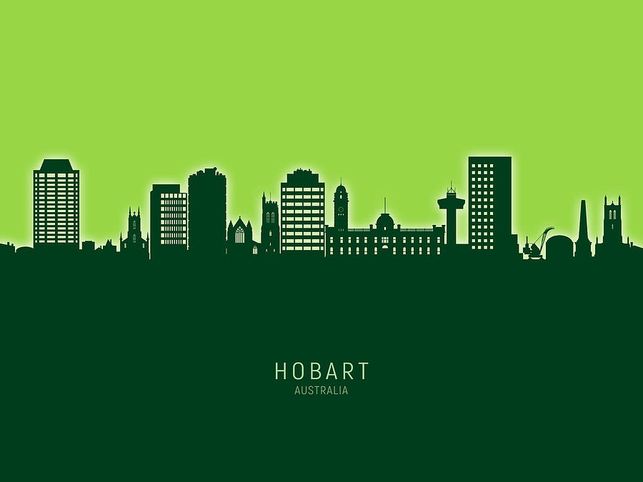 Hobart Australia Skyline #55 Digital Art by Michael Tompsett - Fine Art ...