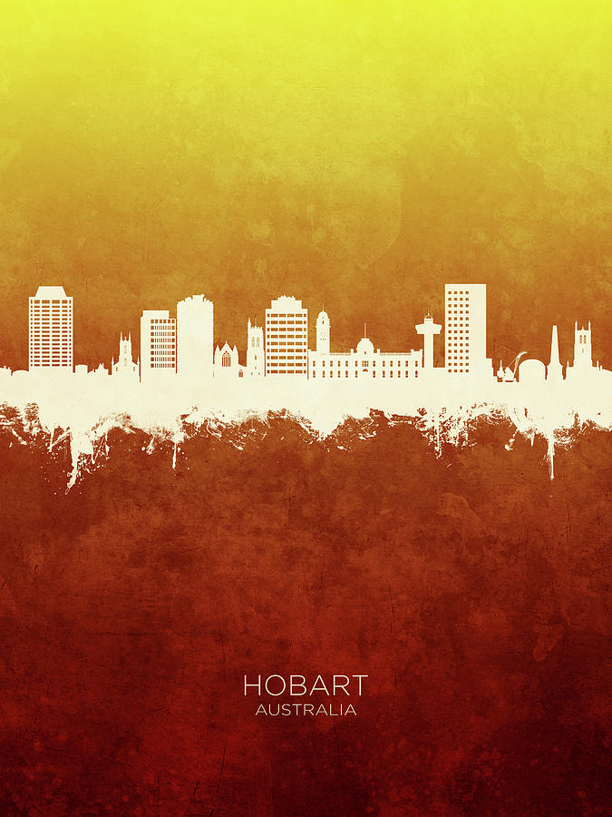 Hobart Australia Skyline #75 Digital Art by Michael Tompsett