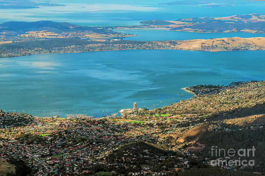 Hobart from Mt. Wellington, Tasmania, Australia Photograph by Elaine Teague