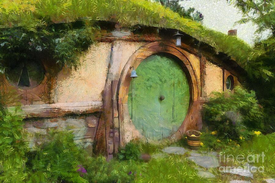 Fantasy Painting - Hobbit Home by Eva Lechner